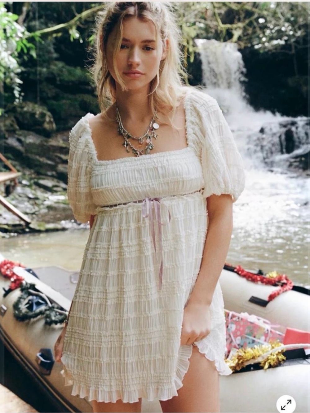 Urban Outfitters Daphne Puff Sleeve Dress Size Large